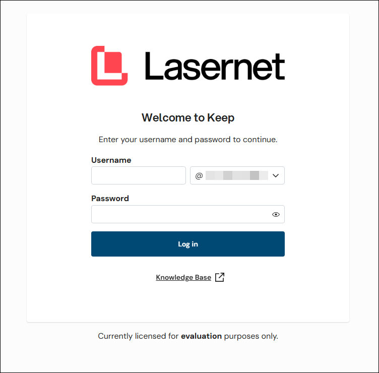 Log in page with LDAP enabled.